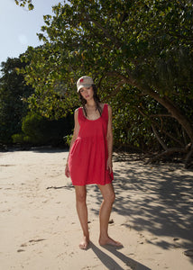 Jesse Hemp Mini Dress - Tomato