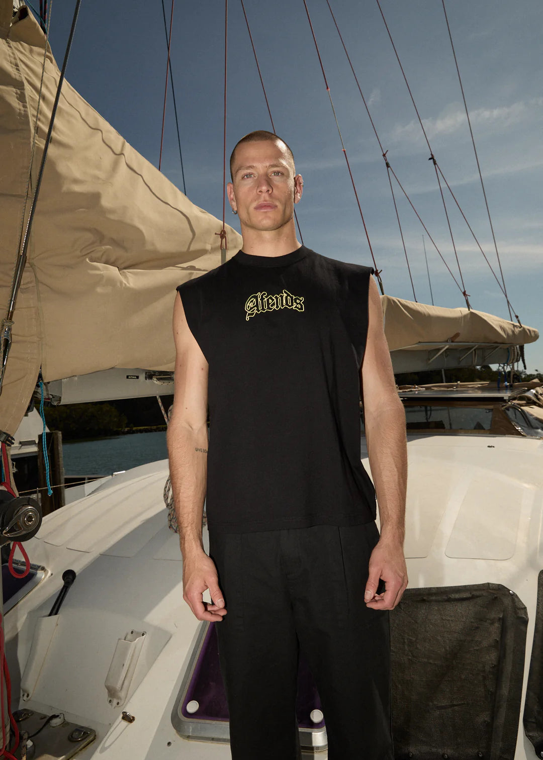 Home Sleeveless Tee - Black