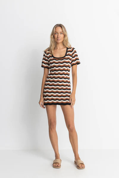 Venice Knit Mini Dress - Black