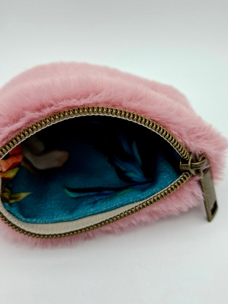 Furry Coin Purse - Pink
