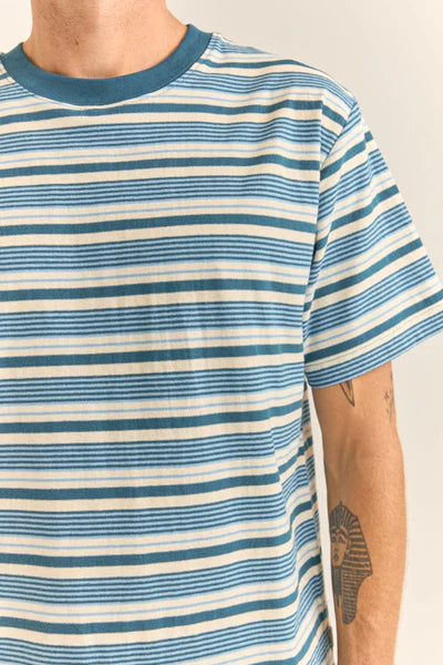 Vintage Stripe SS T-Shirt - Mineral Blue