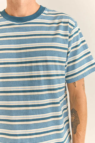 Vintage Stripe SS T-Shirt - Mineral Blue