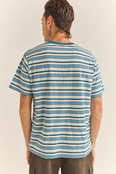 Vintage Stripe SS T-Shirt - Mineral Blue