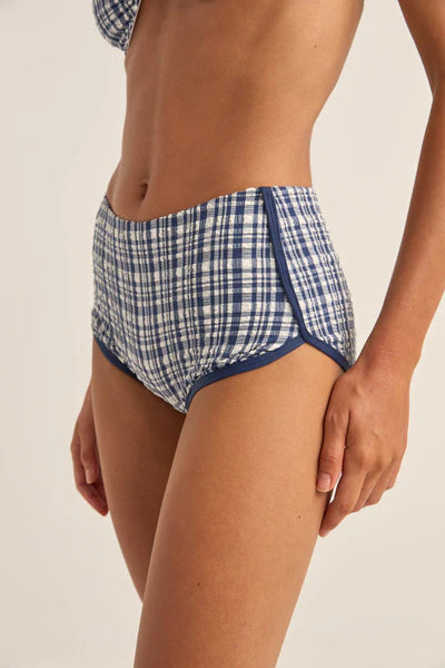 London Check Mini Boyshort Pant - Navy