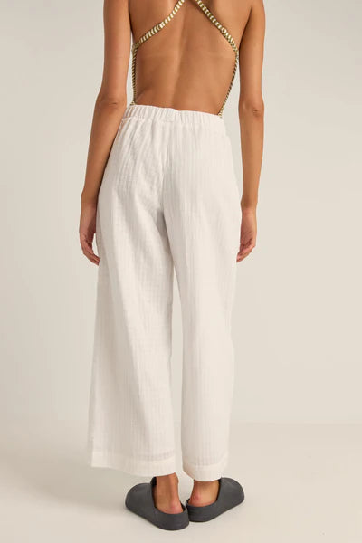 Barefoot Wide Leg Beach Pants - White