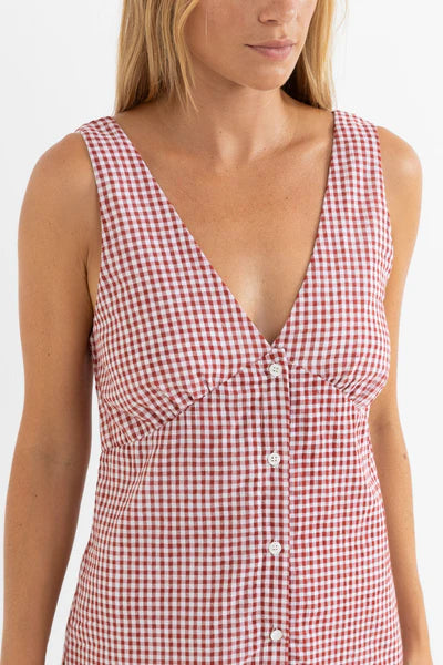 Lola Check Mini Dress - Fire