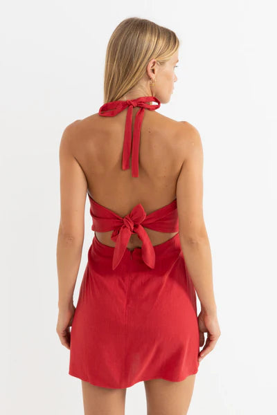 Nadia Halter Mini Dress- Fire