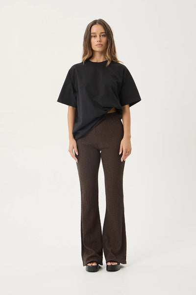 Focus Seersucker Flare Pant - Coffee