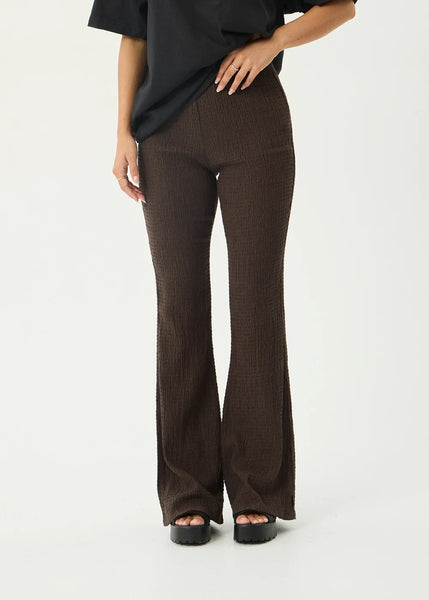 Focus Seersucker Flare Pant - Coffee