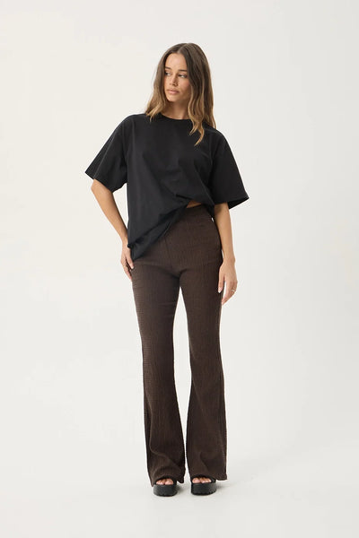 Focus Seersucker Flare Pant - Coffee