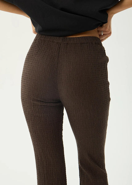 Focus Seersucker Flare Pant - Coffee