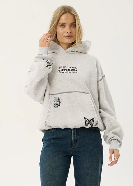Spiritual Distressed Boxy Hood - Grey Marle