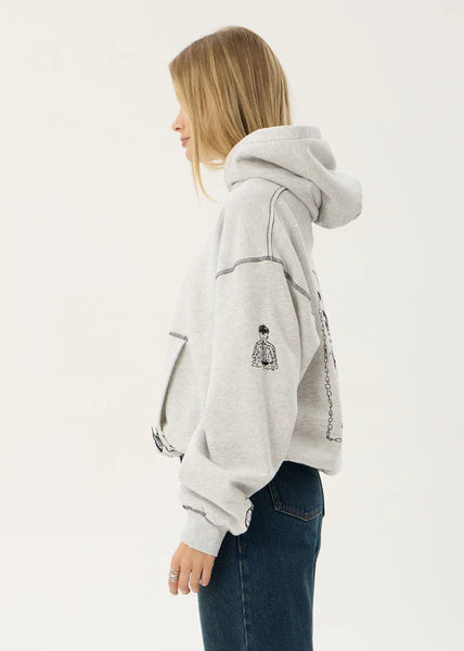 Spiritual Distressed Boxy Hood - Grey Marle