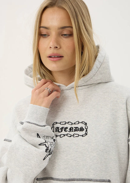 Spiritual Distressed Boxy Hood - Grey Marle