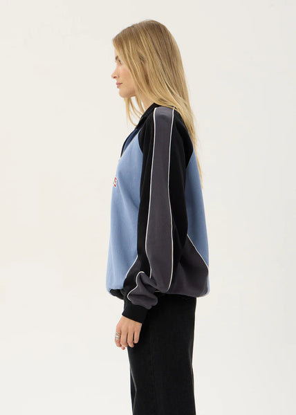 Occupancy Panelled 1/4 Zip Jumper - Slate Blue