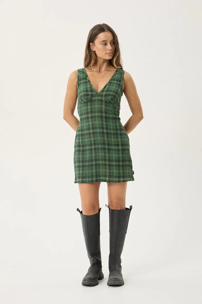 Lonnie Seersucker Mini Dress - Hunter Green