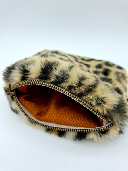 Furry Coin Purse - Leopard