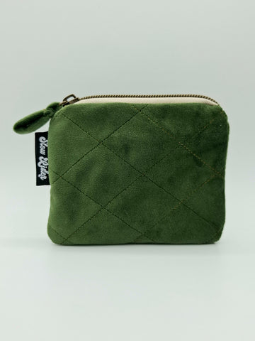 Velvet Coin Purse - Olive Green