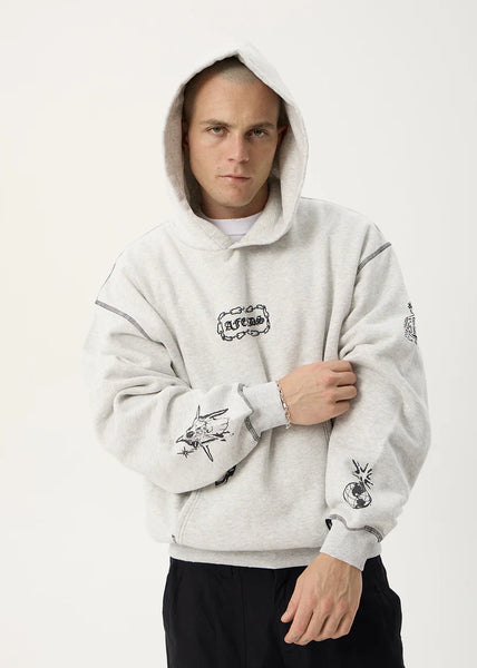 Spiritual Distressed Boxy Hood - Grey Marle