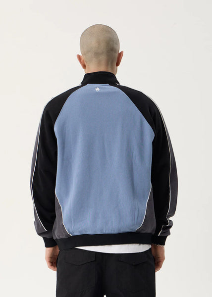 Occupancy Panelled 1/4 Zip Jumper - Slate Blue