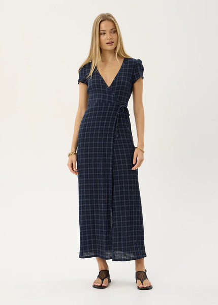 Felicity Seersucker Maxi Dress - Thea Midnight Check