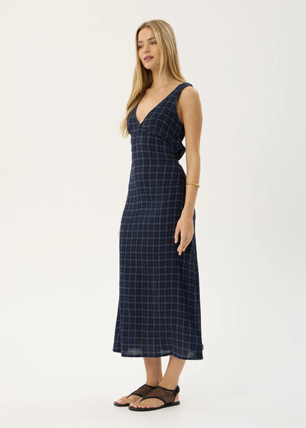 Tully Seersucker Maxi Dress - Thea Midnight Check