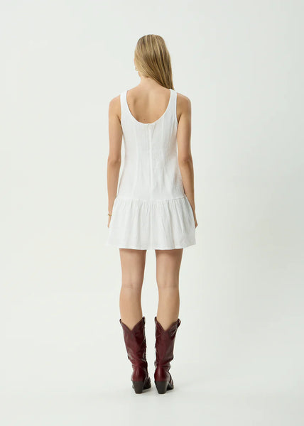 Focus June Hemp Seersucker Mini Dress - White