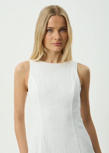 Focus June Hemp Seersucker Mini Dress - White
