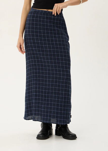 Lita Seersucker Maxi Skirt - Thea Midnight Check