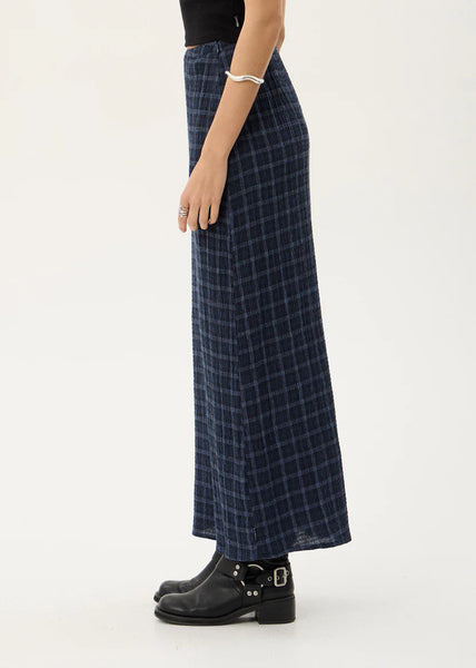 Lita Seersucker Maxi Skirt - Thea Midnight Check