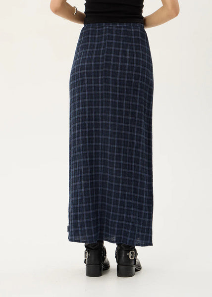 Lita Seersucker Maxi Skirt - Thea Midnight Check