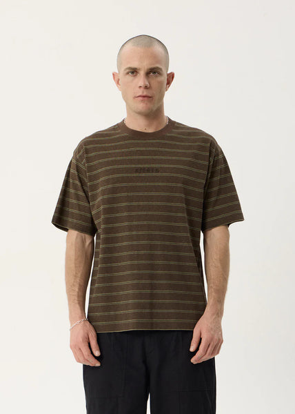 Eureka Boxy Tee - Coffee Stripe