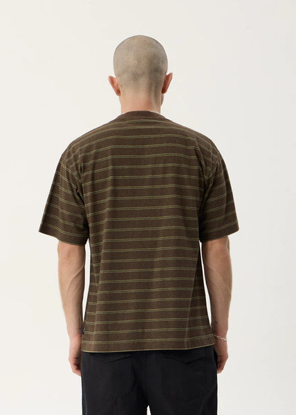 Eureka Boxy Tee - Coffee Stripe