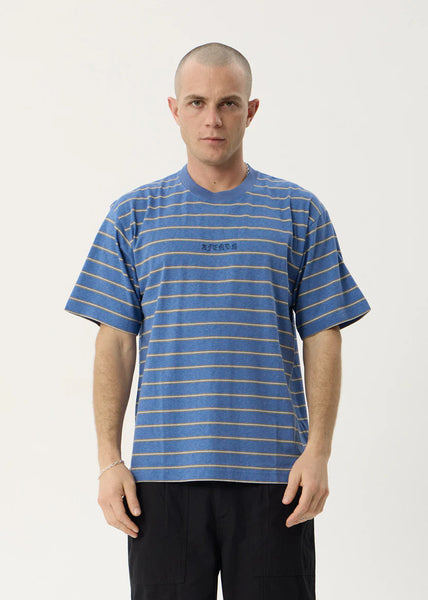 Eureka Boxy Tee - Slate Blue Stripe