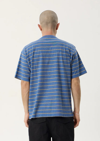 Eureka Boxy Tee - Slate Blue Stripe