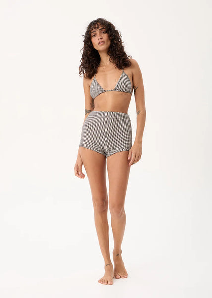 Andrea Cheeky Swim Short - Black / White Gingham