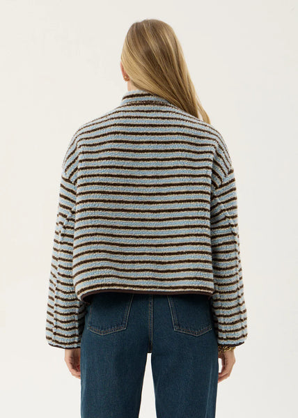 Berlin Reversible Jacket - Coffee/Blue Stripe