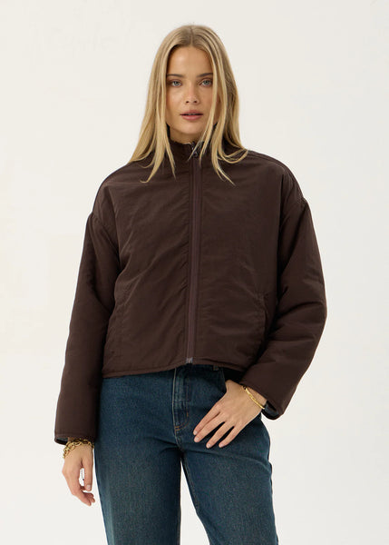 Berlin Reversible Jacket - Coffee/Blue Stripe