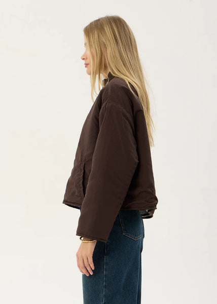Berlin Reversible Jacket - Coffee/Blue Stripe