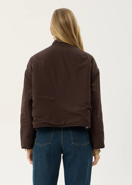 Berlin Reversible Jacket - Coffee/Blue Stripe