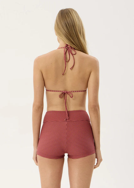 Indy Recycled Bikini Top  - Rose Check