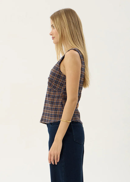 Giselle Seersucker Top - Shev Indigo