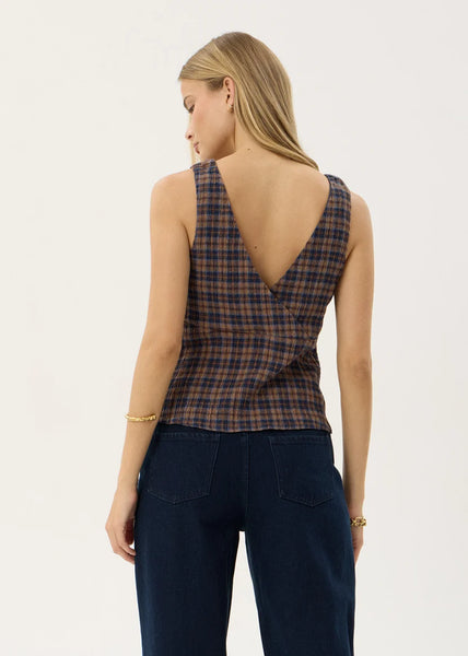 Giselle Seersucker Top - Shev Indigo