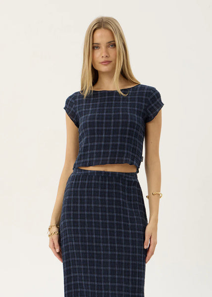 Darcy Seersucker Top - Thea Midnight Check