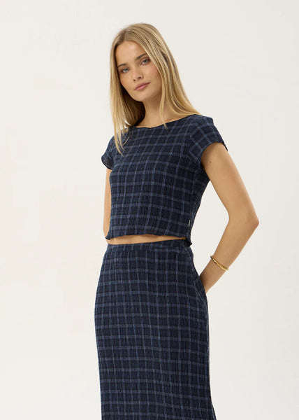Darcy Seersucker Top - Thea Midnight Check