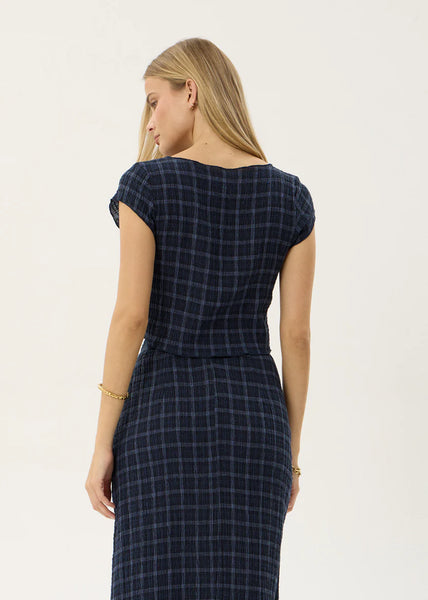Darcy Seersucker Top - Thea Midnight Check