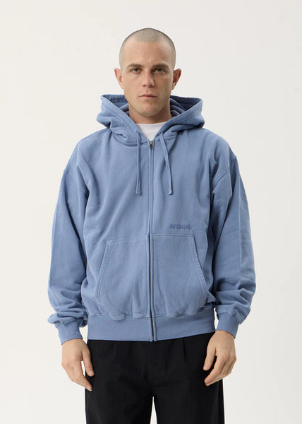Genesis Boxy Zip Hood - Washed Slate Blue