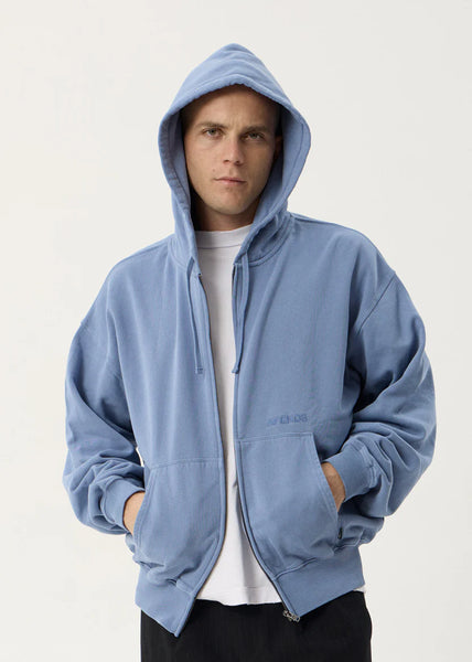 Genesis Boxy Zip Hood - Washed Slate Blue