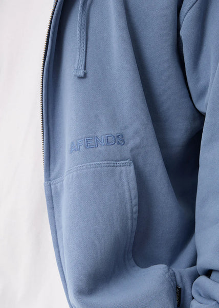 Genesis Boxy Zip Hood - Washed Slate Blue