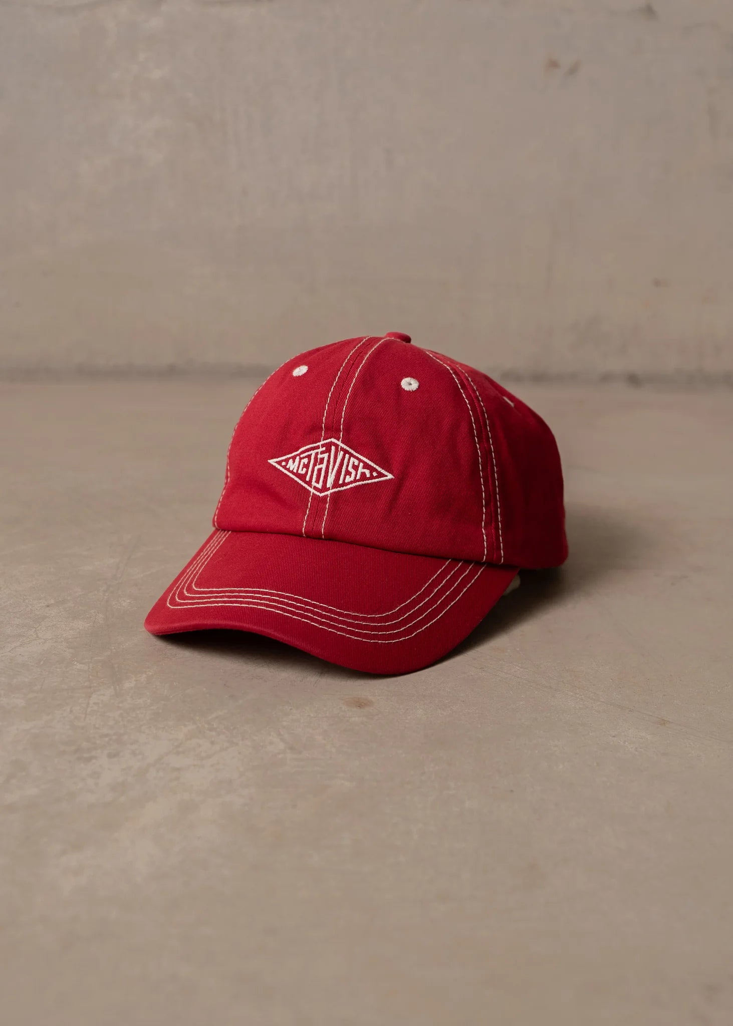 Stitched Diamond Cap - Red